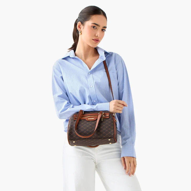Bessie London Monogram Print Crossbody Bag for Women